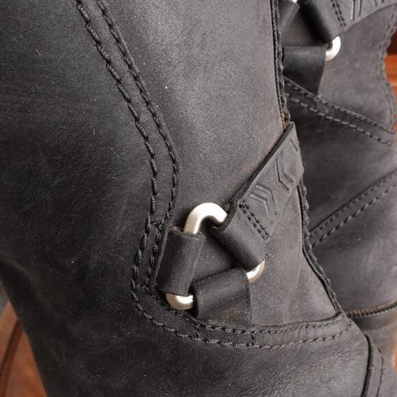 Teva Boots Womens SZ 8 BLK Foxy Tall Leather Waterproof Zip Riding Casual READ - Picture 13 of 16